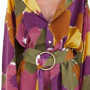Bamba Titan Shirt Dress Dry Brush Print